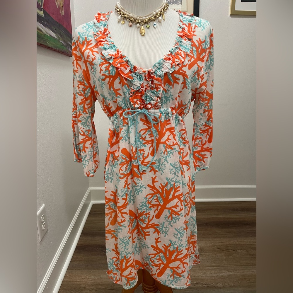 Mud Pie Bag Lady Linen Swimsuit Cover/up size Medium